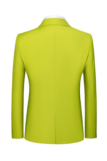 Trajes de fiesta para hombre de 3 piezas con solapa verde con muescas